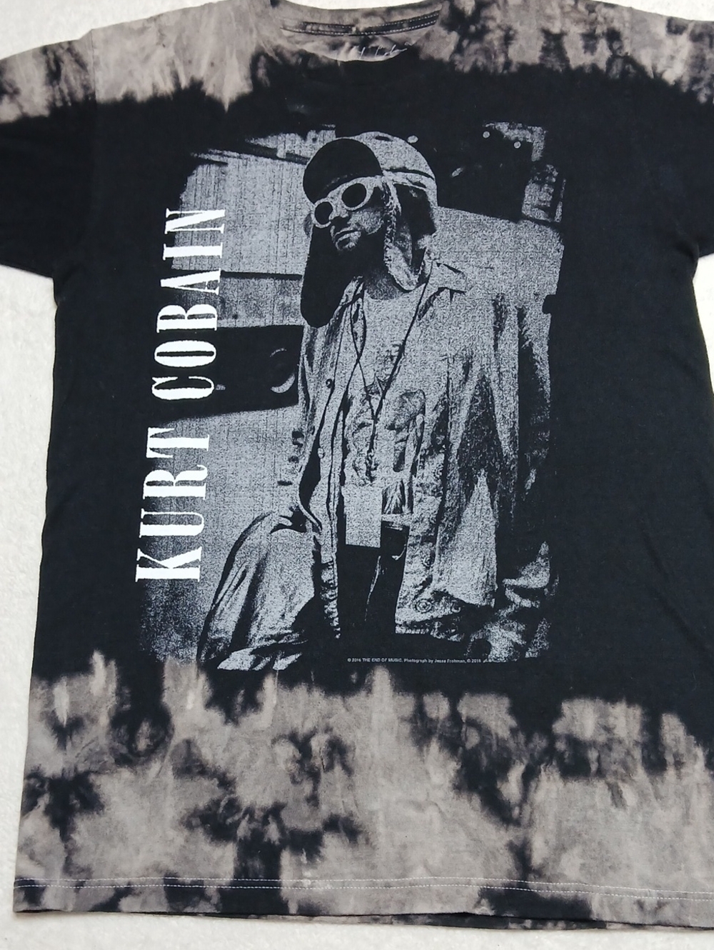 Kurt Cobain Black Tie-Dye Graphic Tee - Mens Size Small